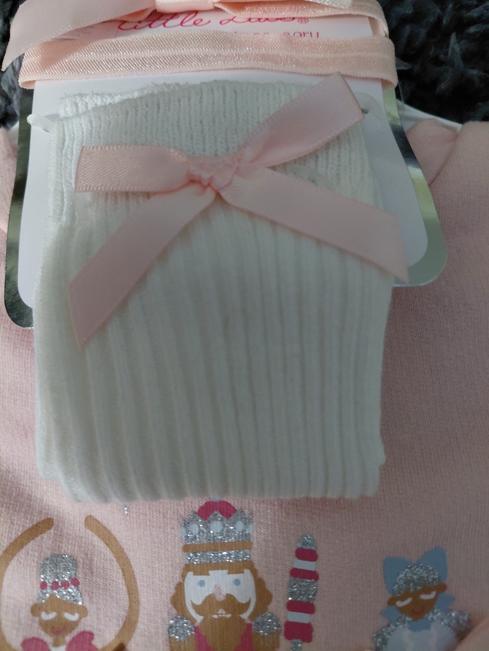 NWT Little Lass 12M Pink Nutcracker Sweater Dress & Accessories Set - Picture 4 of 4